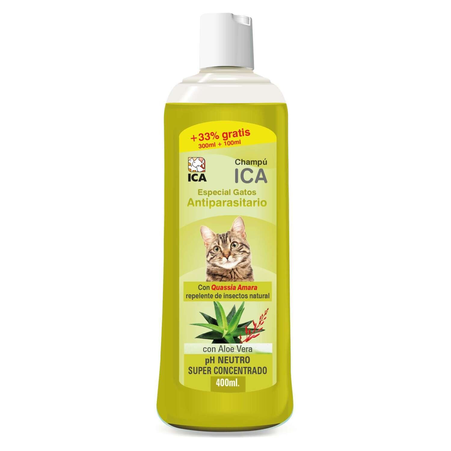 Champ� antipar�sitos con Aloe Vera para gatos 400ml