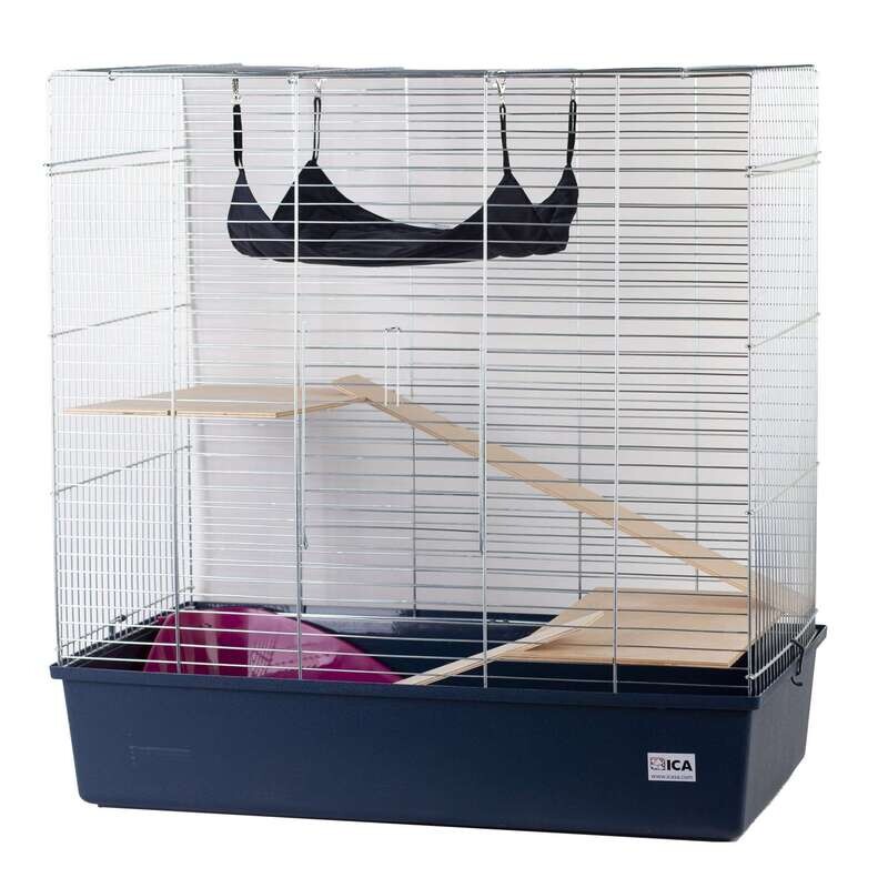 Jaula PARTENON azul y blanca para hurones80x44x80cm