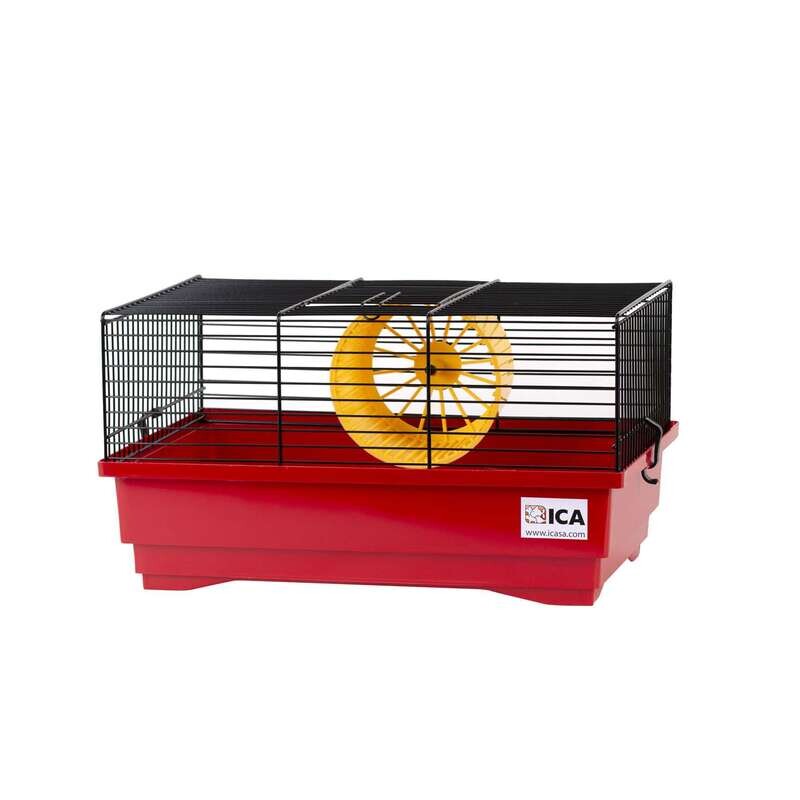 Jaulas EIFFEL2 roja y negra para roedores22x25,5x40cm