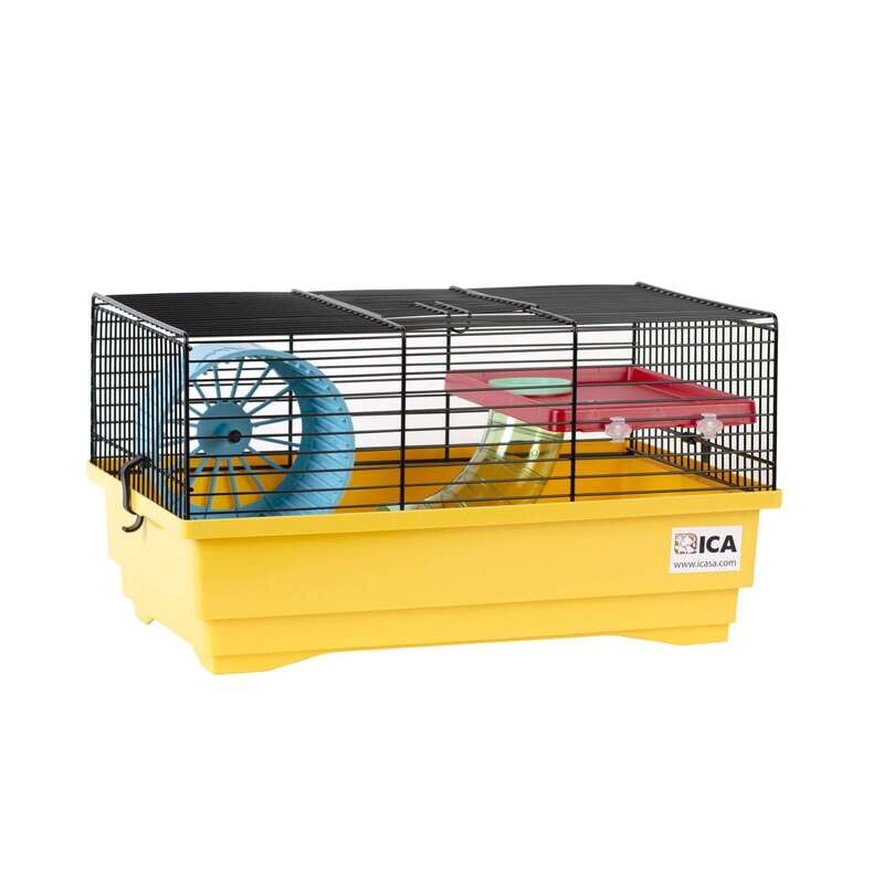 Jaula GIRALDA amarilla y negra para roedores22x25,5x40cm