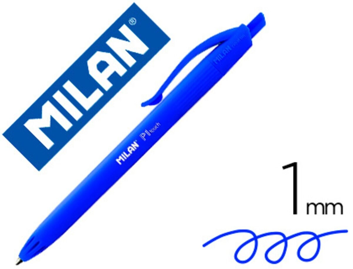 Bolígrafo Milan P1 Retractil 1 Mm Touch Azul