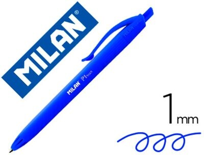 Bolígrafo Milan P1 Retractil 1 Mm Touch Azul