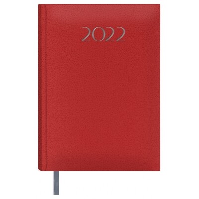 Agenda 2022 Polipiel Rojo D/P 20x14 cm.