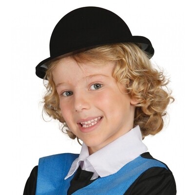 Sombrero bomb�n infantil flocado negro