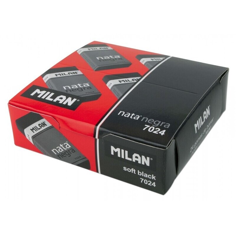 Caja 24 gomas de borrar Milán Negra