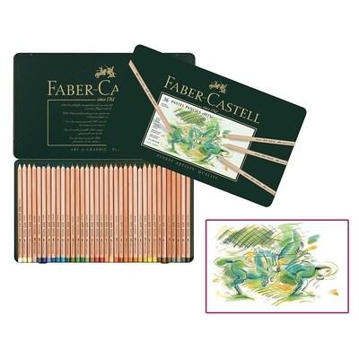 Caja metal 36 l�pices Faber al pastel