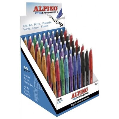 Exp.50 Bolígrafos Borrables Alpino color