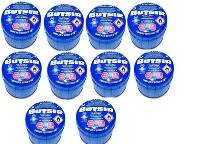 Cartucho Gas 190 G con Valvula Butsir 10 CARTUCHOS