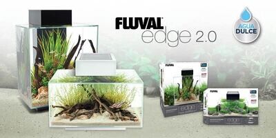 Fluval Edge LED 2.0 Nano Acuario, Blanco, 23L