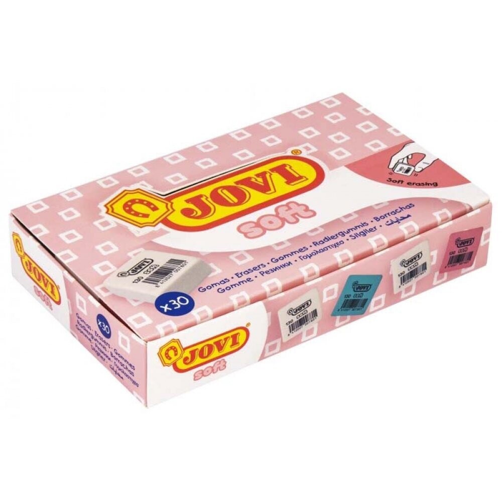 Caja de 30 gomas de borrar Jovi cuadradas Caja de 30 gomas de borrar Jovi cuadradas