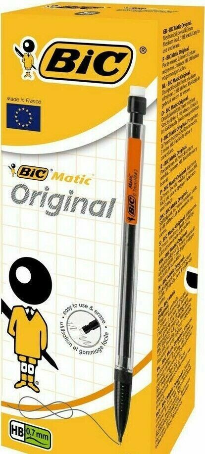 PORTAMINAS BiC Matic Classic Portaminas, mina de 0,7 mm, HB, cuerpo translúcido