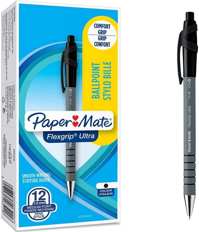 Paper Mate FlexGrip Ultra Bolígrafo retráctil de punta de bola 1 BOLIGRAFO COLOR NEGRO