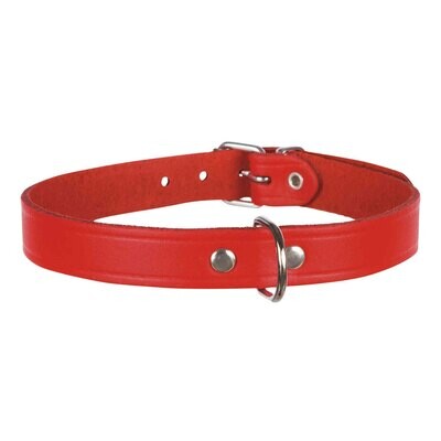 Collar Basic, Piel, XS-S, 24-29 cm/12 mm, Rojo