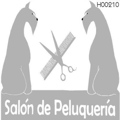 Adhesivos grandes. Efecto  cristal grabado ADHESIVO SAL�N DE PELUQUER��A 75X58 CM