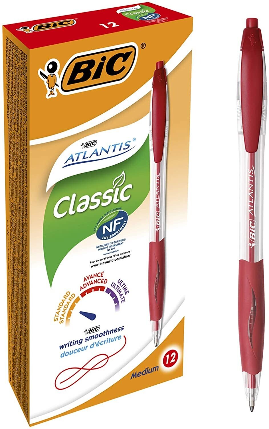 BIC Atlantis Classic   color rojo,  1 BOLIGRAFO