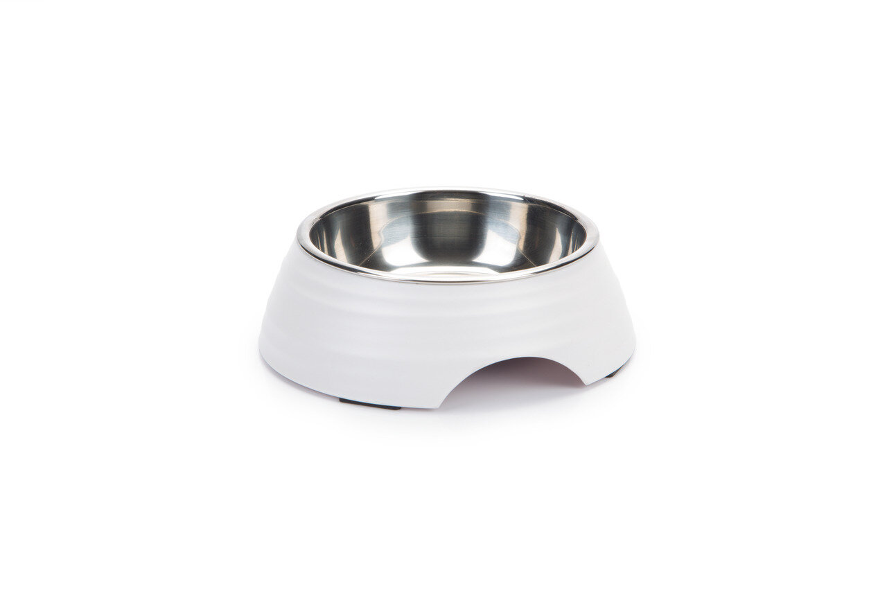 K&BZ BZ MELAMINA PLATO PARA PERRO, RIMPU BLANCO AL: 4.5 CM 160ML �: 14 CM