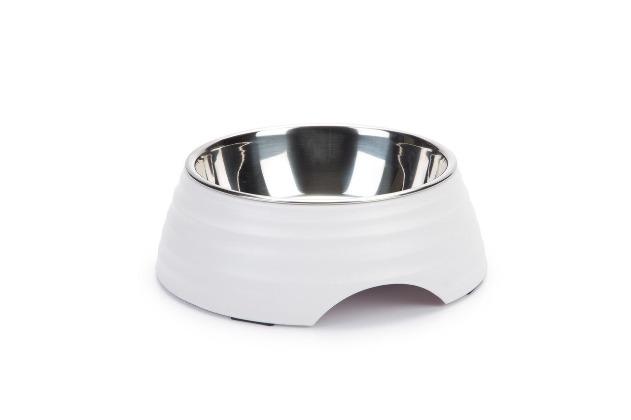 K&BZ BZ MELAMINA PLATO PARA PERRO RIMPU BLANCO AL: 6.5 CM 350ML �: 18 CM