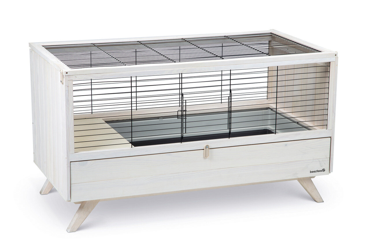 K&BZ JAULA PARA CONEJOS PARA INTERIOR ALBY BLANCO 120 X 64,5 X 72 CM