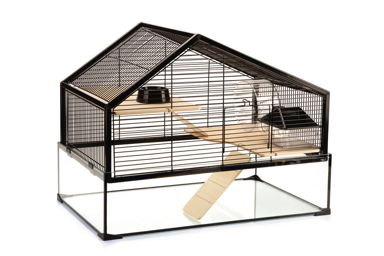 K&BZ JAULA PARA ROEDOR NOLAN NEGRO, METAL 58 X 38 X 43 CM