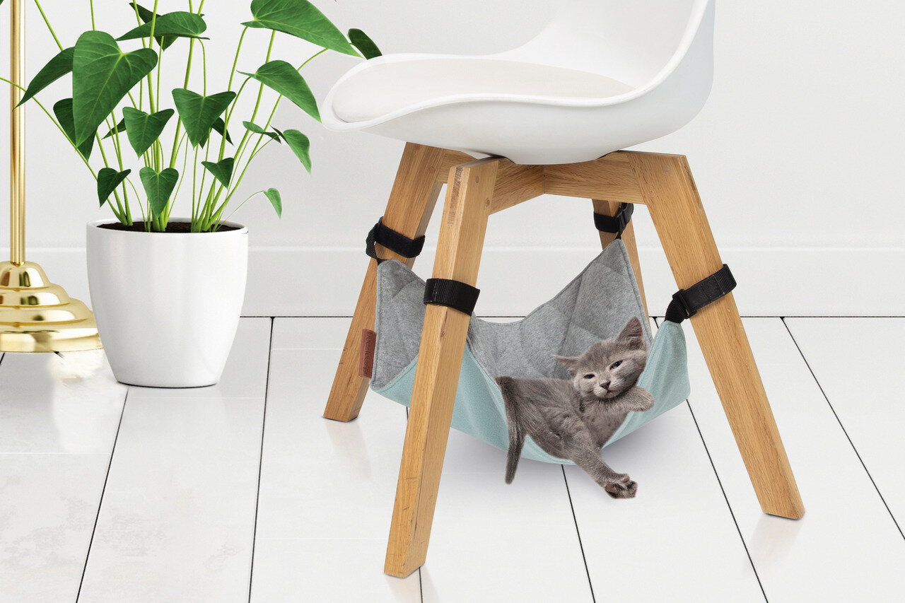 K&BZ HAMACA GATO PARA SILLA GRIS 40 X 40