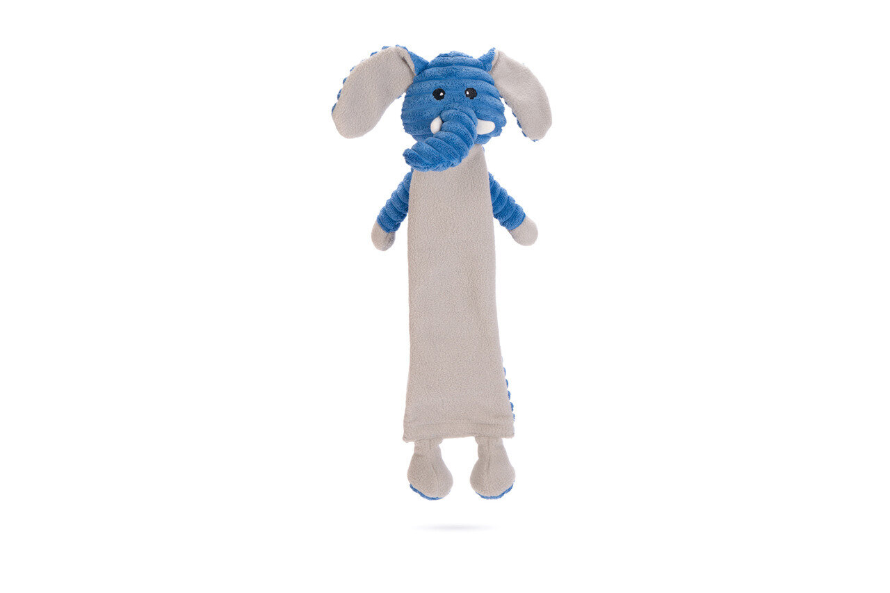 K&BZ FLATINO PELUCHE ELEFANTE AJAN JUGUETE PERRO AZUL/GRIS , 41X22X10 CM