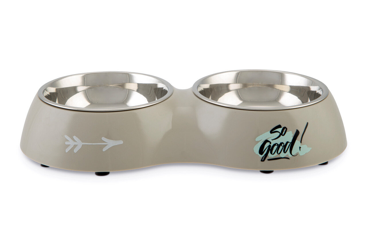 K&BZ BZ PLATO DOBLE PARA PERRO, SO GOOD GRIS , L: 42 CM AL: 7.5 CM 1400ML 2 X 700ML K&BZ BZ PLATO DOBLE PARA PERRO, SO GOOD GRIS , L: 42 CM AL: 7.5 CM 1400ML 2 X 700ML