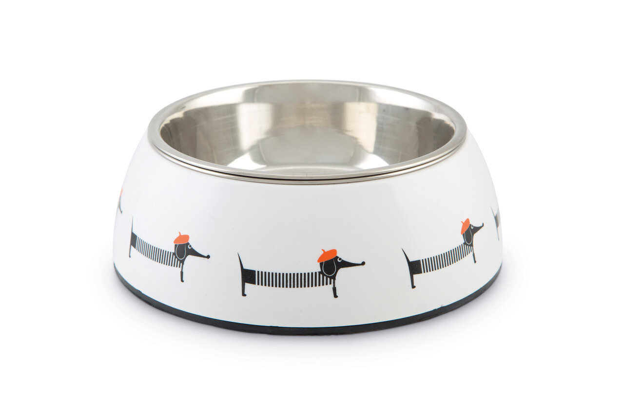 K&BZ BZ PLATO PARA PERRO, 350 ML WOBY BLANCO, 18CM