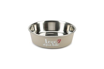 K&BZ BZ PLATO PARA PERRO, 750 ML FIRST BITE GRIS, AL: 5 CM 750ML �: 17 CM