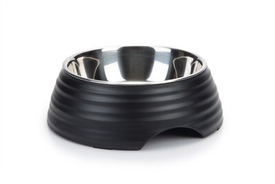 K&BZ BZ MELAMINA PLATO PARA PERRO, 700 ML RIMPU NEGRO AL: 7.5 CM 700ML �: 22 CM