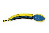 K&BZ BZ FETCH PELOTA DE NYLON CON COLA, 61CM AZUL/AMARILLO