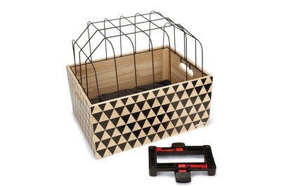K&BZ CESTA DE MADERA PARA BICICLETA TOURING, 45 X 33 X 45 CM NEGRO