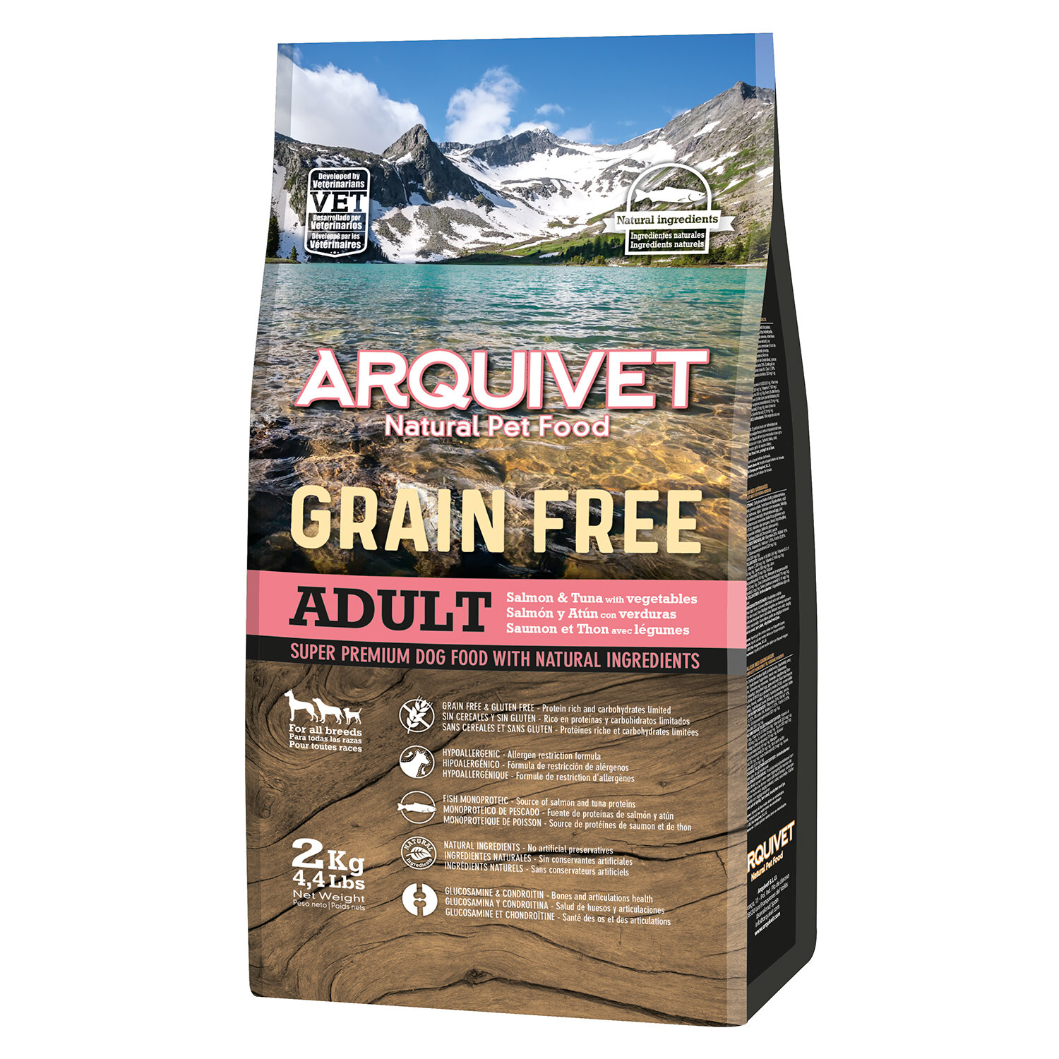 Arquivet-Pienso para perros-Grain Free-Adult-Salm�n y at�n-2 kg