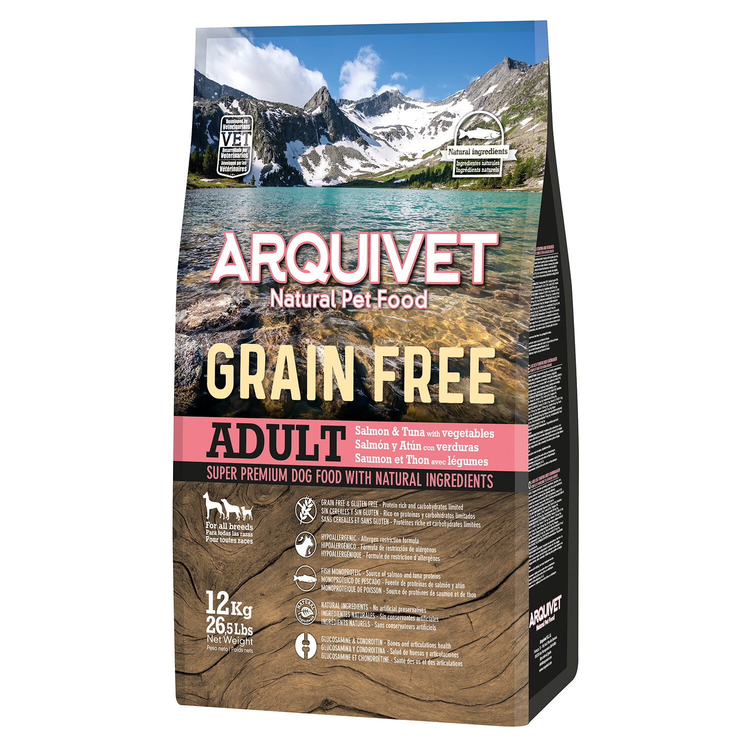 Arquivet-Pienso para perros-Grain Free-Adult-Salm�n y at�n-12 kg