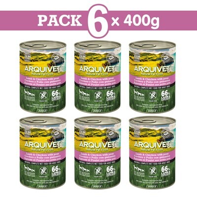 Pack 6 Cordero y pollo con guisantes 400gr