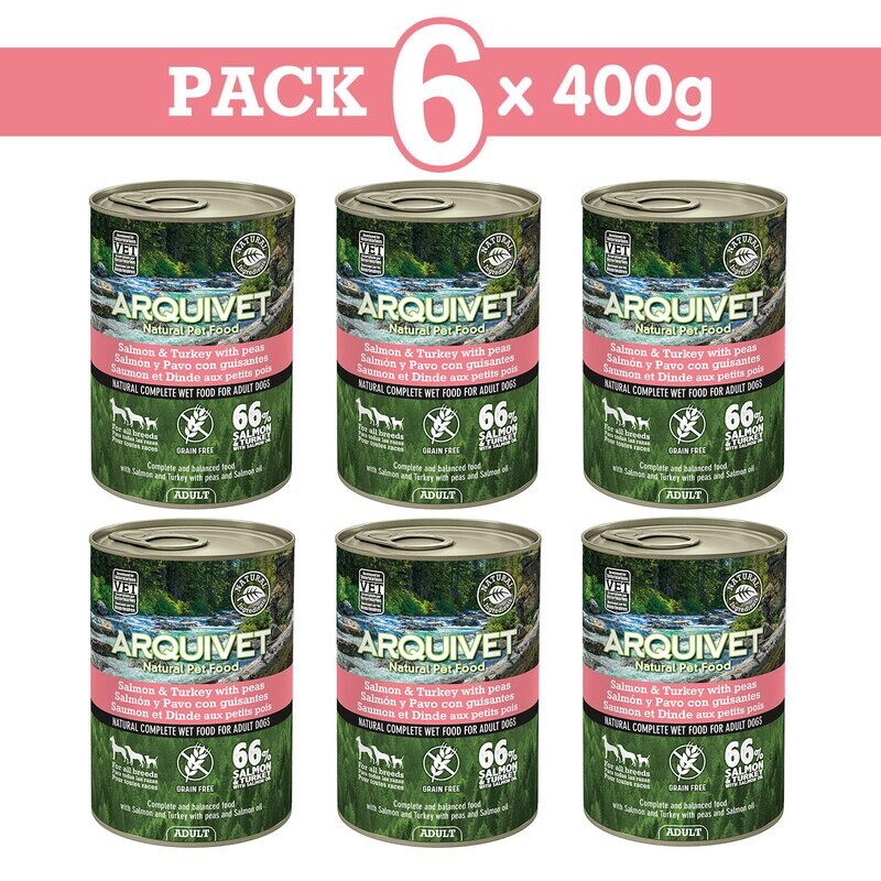 Pack 6 Salm�n y Pavo con guisantes 400gr