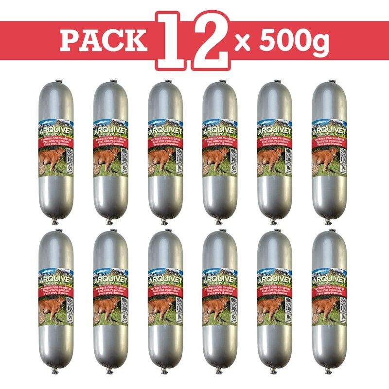 Pack 12 unidades Natural Wet Food Ternera con verduras