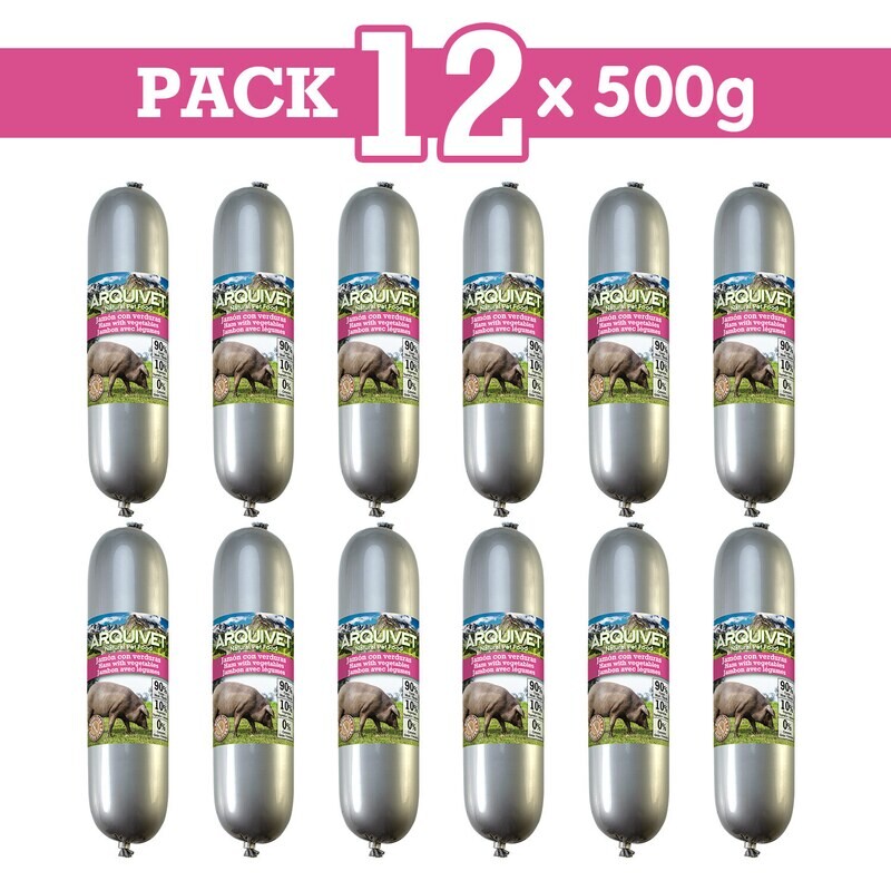 Pack 12 unidades Natural Wet Food Jam�n con verduras