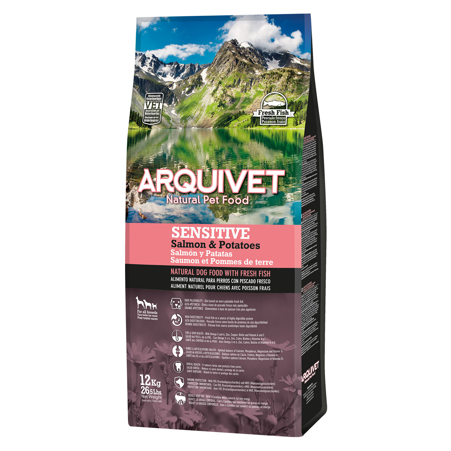 Arquivet - Sensitive - Pienso para perros adultos - Salm�n y patatas - 12 kg