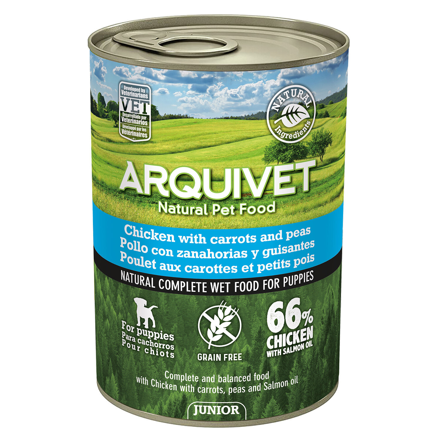 Junior - Pollo con zanahorias, guisantes y aceite de salm�n Junior - Pollo con zanahorias, guisantes y aceite de salm�n