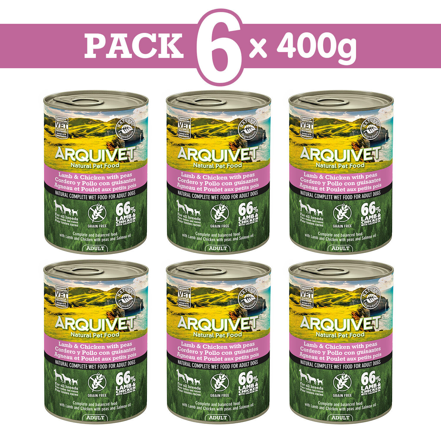 Pack 6 Cordero y pollo con guisantes 400gr Pack 6 Cordero y pollo con guisantes 400gr
