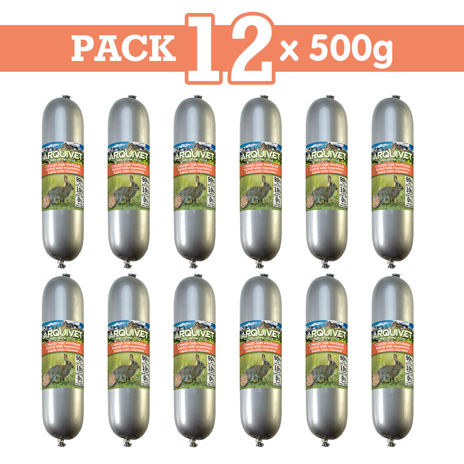 Pack 12 unidades Natural Wet Food Conejo con verduras Pack 12 unidades Natural Wet Food Conejo con verduras