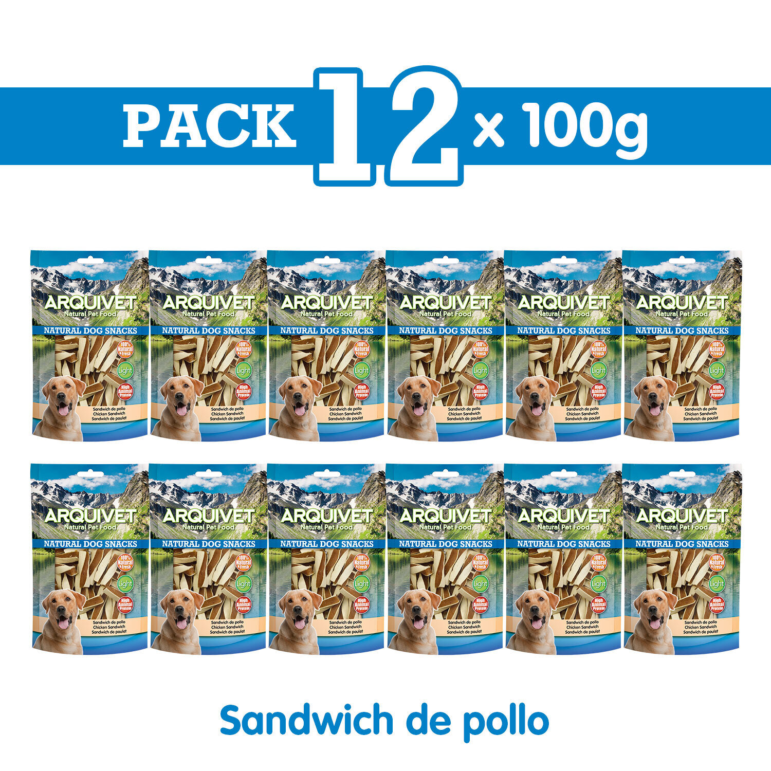 Pack 12 Snacks Sandwich de pollo 100 g Pack 12 Snacks Sandwich de pollo 100 g