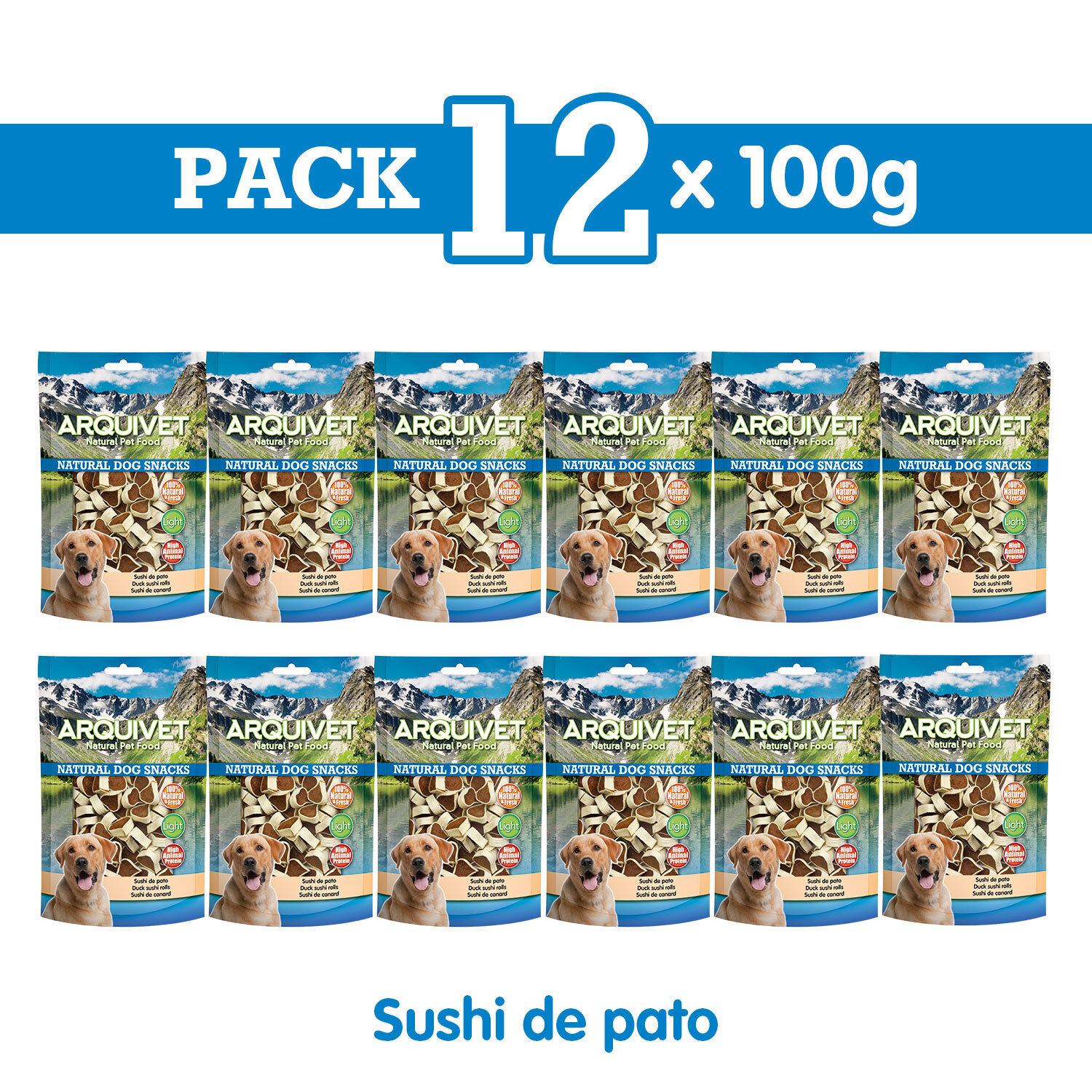 Pack 12 Snacks Sushi de pato 100 g
