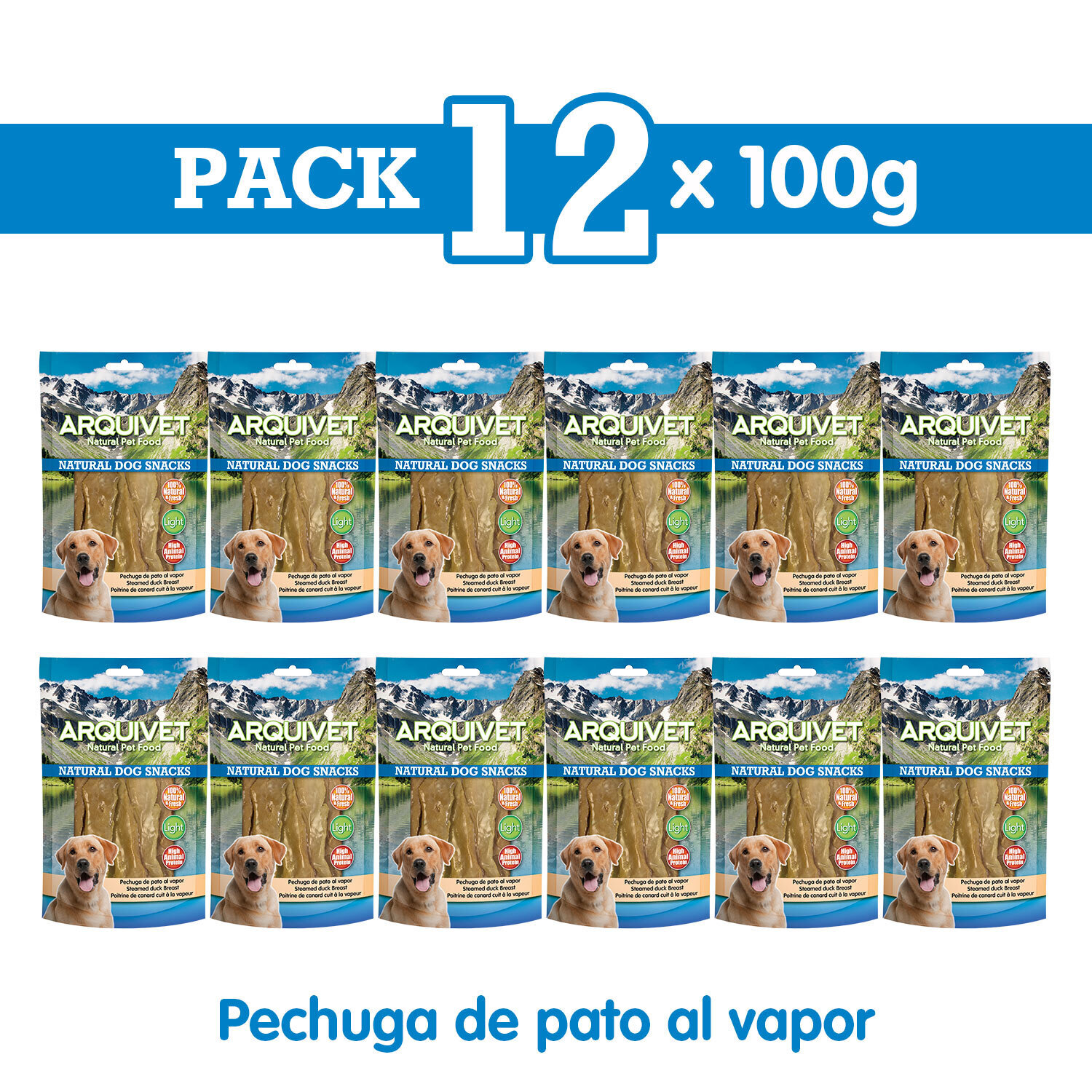 Pack 12 Snacks pechuga de pato al vapor 100 g Pack 12 Snacks pechuga de pato al vapor 100 g