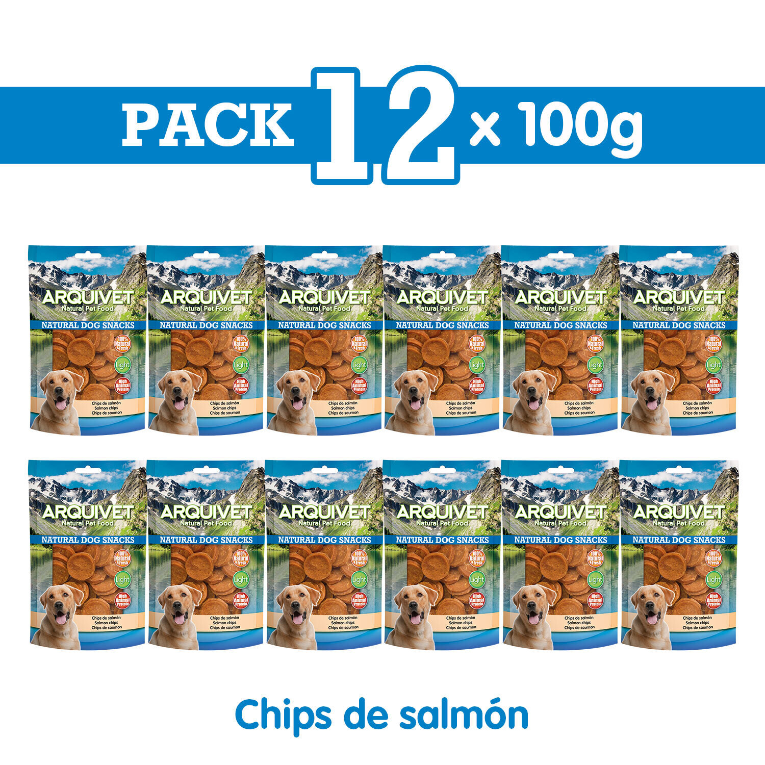 Pack 12 Snacks chips de salm�n 100 g