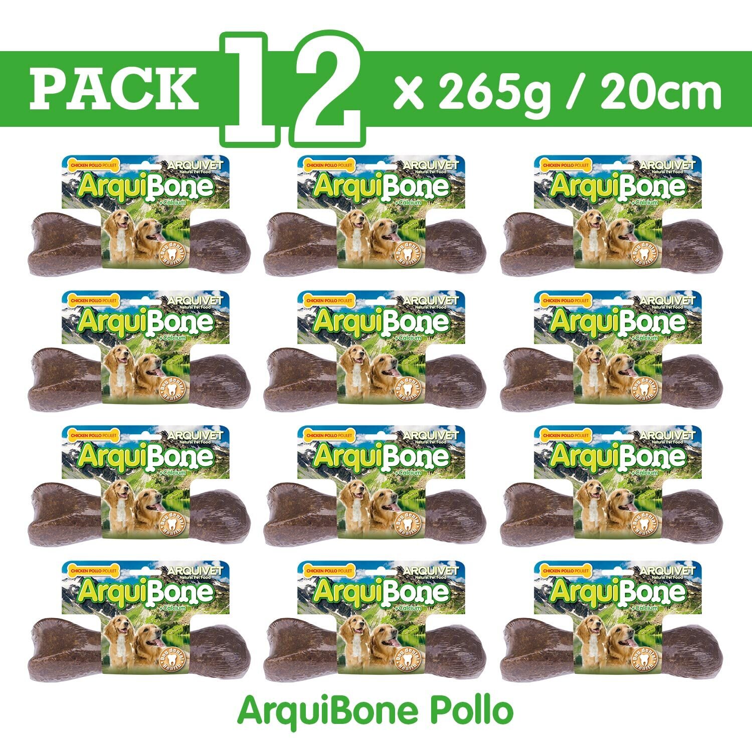 Pack 12 arquibone 20cm Pollo