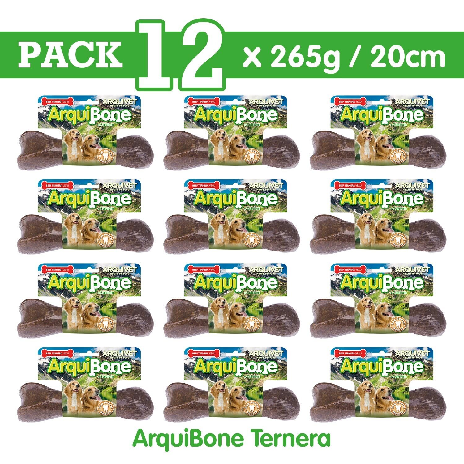 Pack 12 arquibone 20cm Ternera