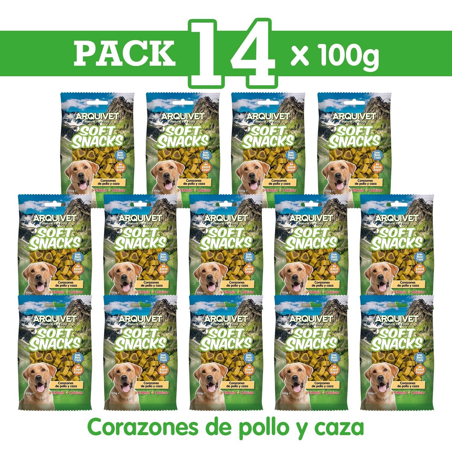 Pack 14 Corazones de pollo y caza 100gr