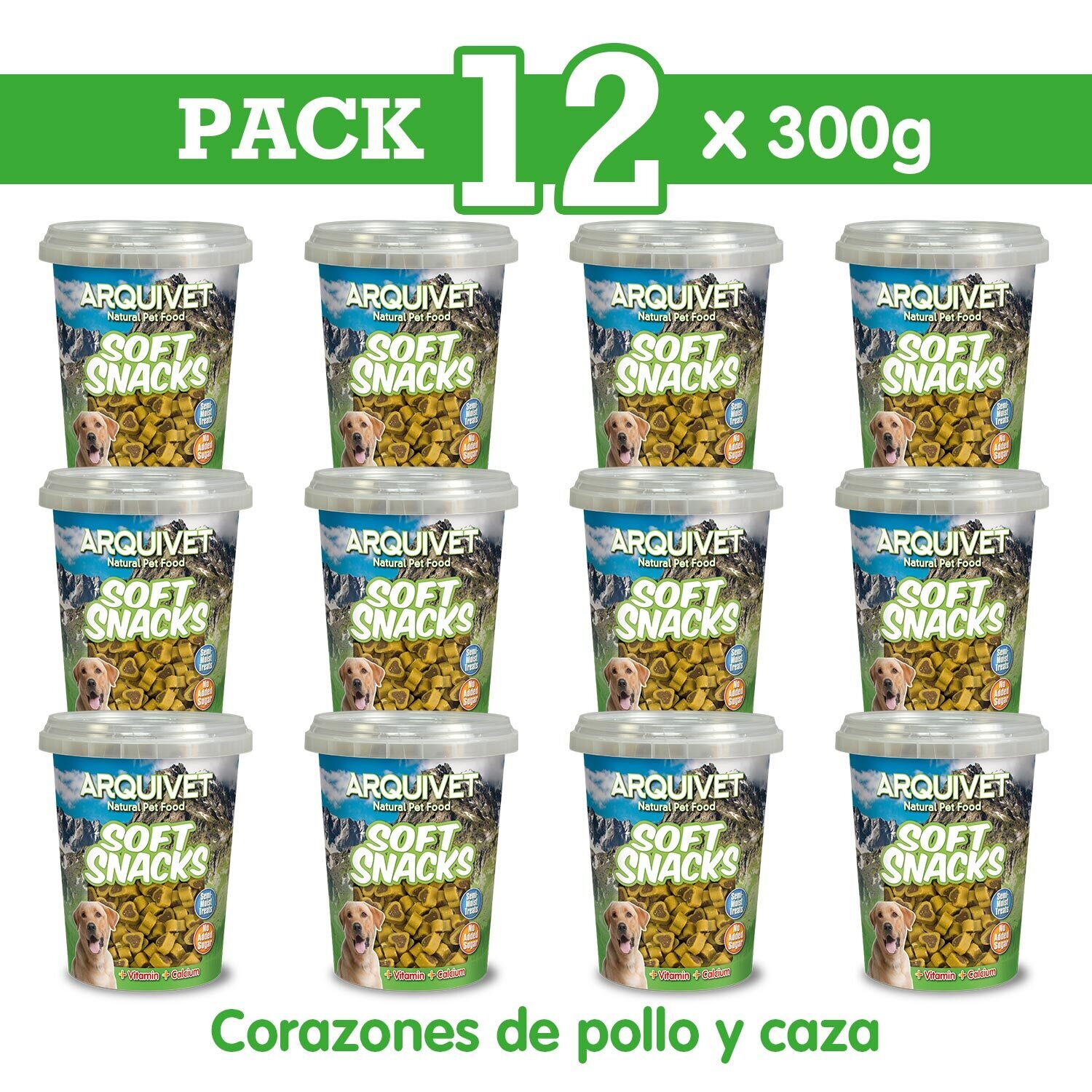 Pack 12 Corazones de pollo y caza 300 gr