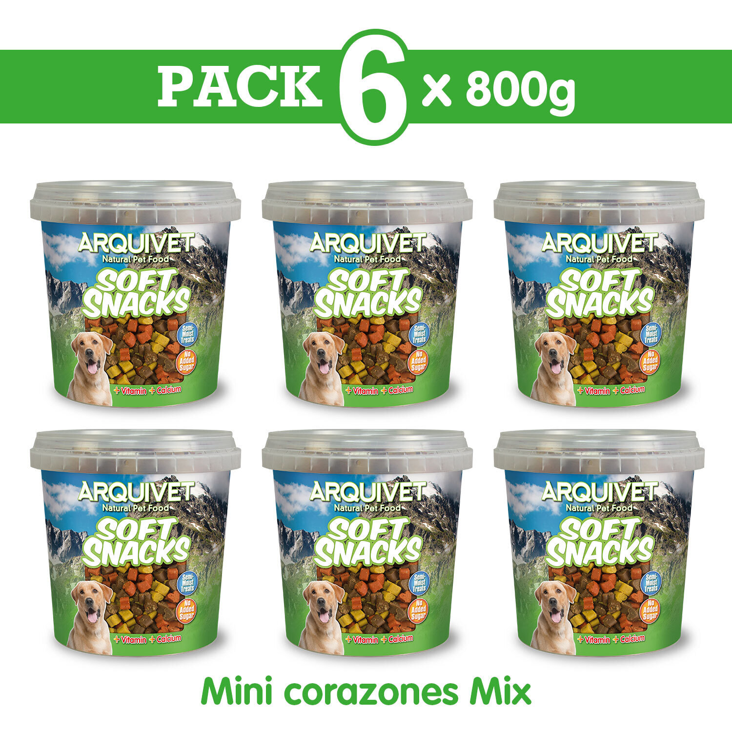 Pack  6 Mini corazones mix 800 gr